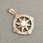Pingente Xuping Banho de Ouro 18K com strass brancos, diâmetro 31x22mm +