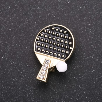  Broche Raquete de Tênis cor metal dourado 18x26mm