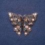  broche "Borboleta" em strass grandes multicoloridos cor do metal dourado 4x5,5 cm