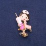 Broche Enfermeira com esmalte multicolor e metal dourado 27x44mm