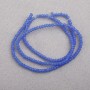 Contas Cristal Checo em fio, diâmetro 3mm vidro fosco Azul-claro, comprimento 41cm