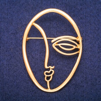  Broche Acértico Olho dourado metal 43x60mm