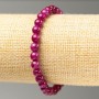 Pulseira elástica Quartzo tonificado vermelha (acrílico) bolas lisas, diâmetro 6,5 mm ±, comprimento 18 cm ±
