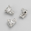 Sinta inteira de miçanga com inserção de Lobo, diâmetro 12x10x8mm embalagem 20g ± 7 unidades, acabamento metalizado em "prata"