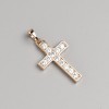 Pingente Xuping Ouro 18K Cruz com Cristais Brancos, diâmetro 26x16mm+-, comprimento 32mm