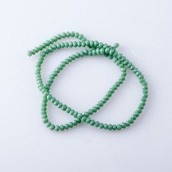 Contas Cristal Checo em fio fosco "ervilha verde", diâmetro 3,5 mm 38-40 cm
