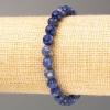 Pulseira de sodalita pedra natural facetada de 7 mm, diâmetro 7 mm±, comprimento 18 cm (elástico)