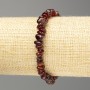 Pulseira de pedras naturais Granato em lascas, diâmetro 8-5×3(±)mm em elástico, comprimento 18cm (stretch)