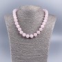 Colar de quartzo rosa bolas lisas de 12mm de diâmetro, comprimento 48cm