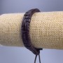 Pulseira, comprimento 18-25 cm, espessura 12 mm couro ecológico cor marrom com fecho ajustável